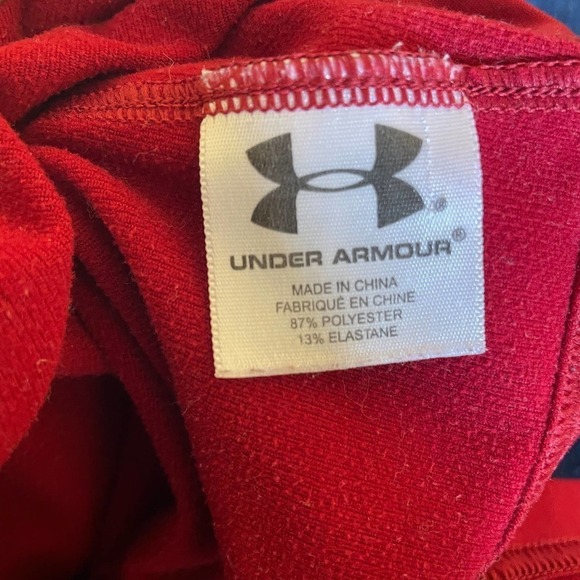 Under Armour Cold Gear Hoodie Performance Tee M Red Men's Shirt - Picture 4 of 4